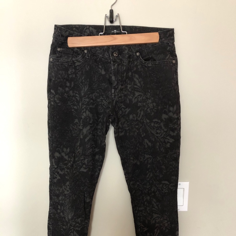 Brocade pattern skinny jeans seven for all mankind